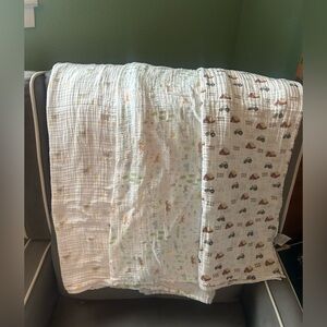 Charming Muslin Baby Blanket Set - Cream, Green, Brown